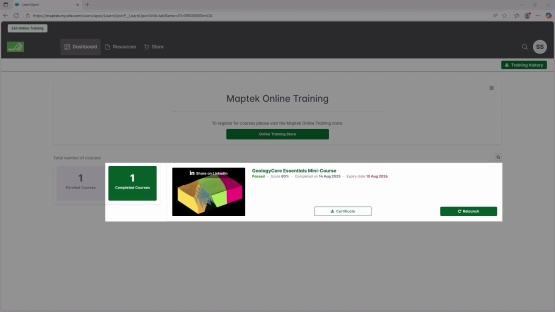 How to share an Online Training certificate