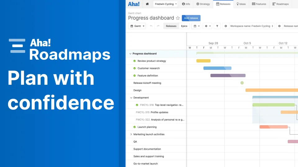 Aha! Roadmaps, Introduction to releases