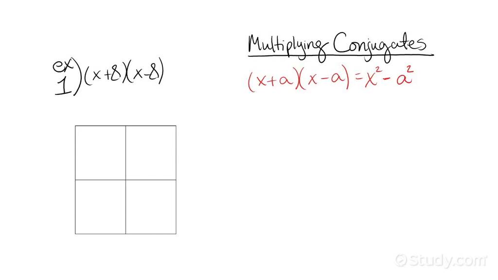 Multiplying Conjugate Univariate Binomials | Algebra | Study.com