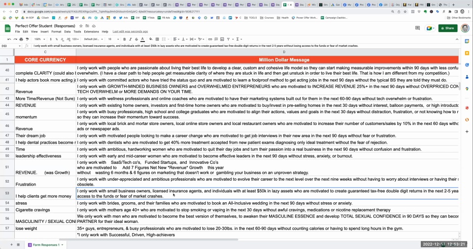 Module 10: Aaron Optimized Clients' Core Messages - The Perfect Offer ...