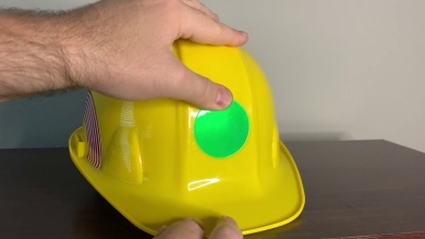 Fluorescent Green Retro Reflective Hard Hat Label