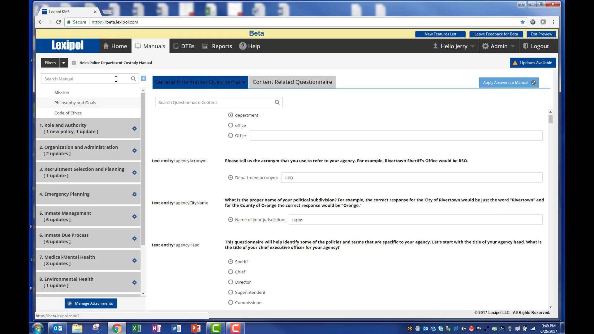General Information Questionnaire