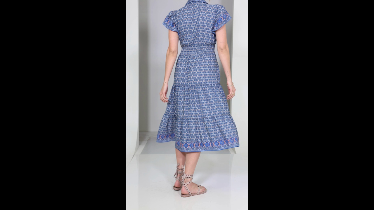 Floral Tie Front Shirtdress