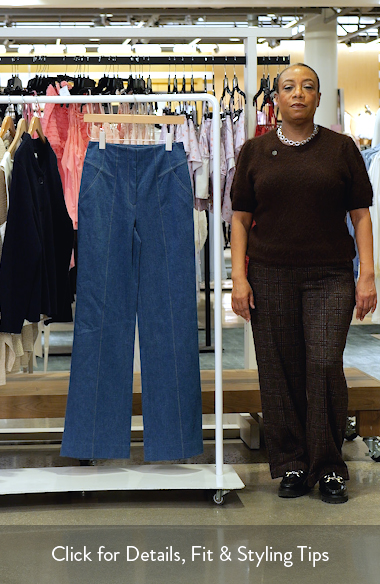 Veronica Beard Frenkle Topstitch Detail Cotton Blend Pants | Nordstrom