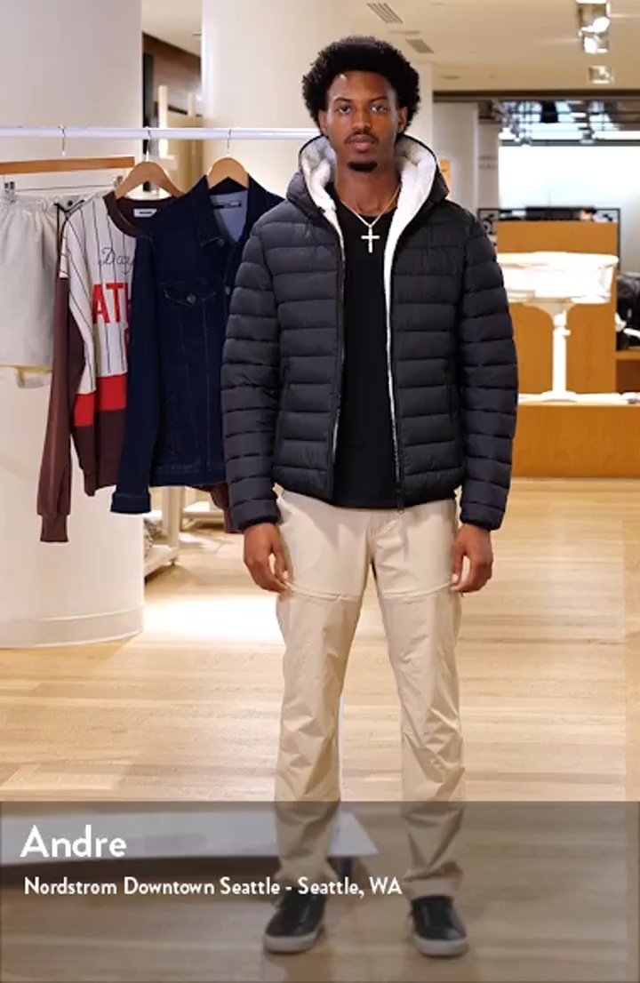 Save The Duck Bertie Faux Shearling Lining Hooded Puffer Jacket