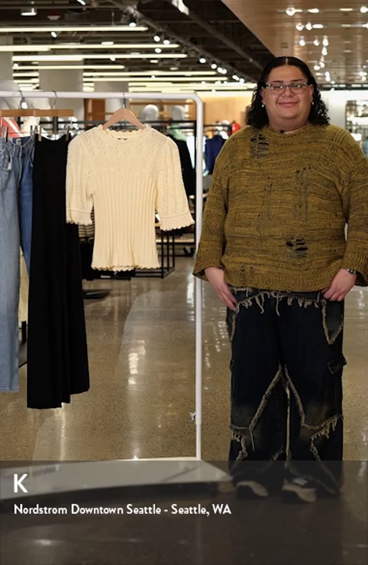 Wit & Wisdom Mixed Stitch Elbow Sleeve Sweater | Nordstrom