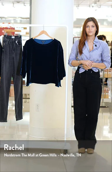 Eileen Fisher Boxy Velvet Top Nordstrom