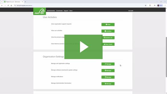How to manage general admin functions in Maptek Account