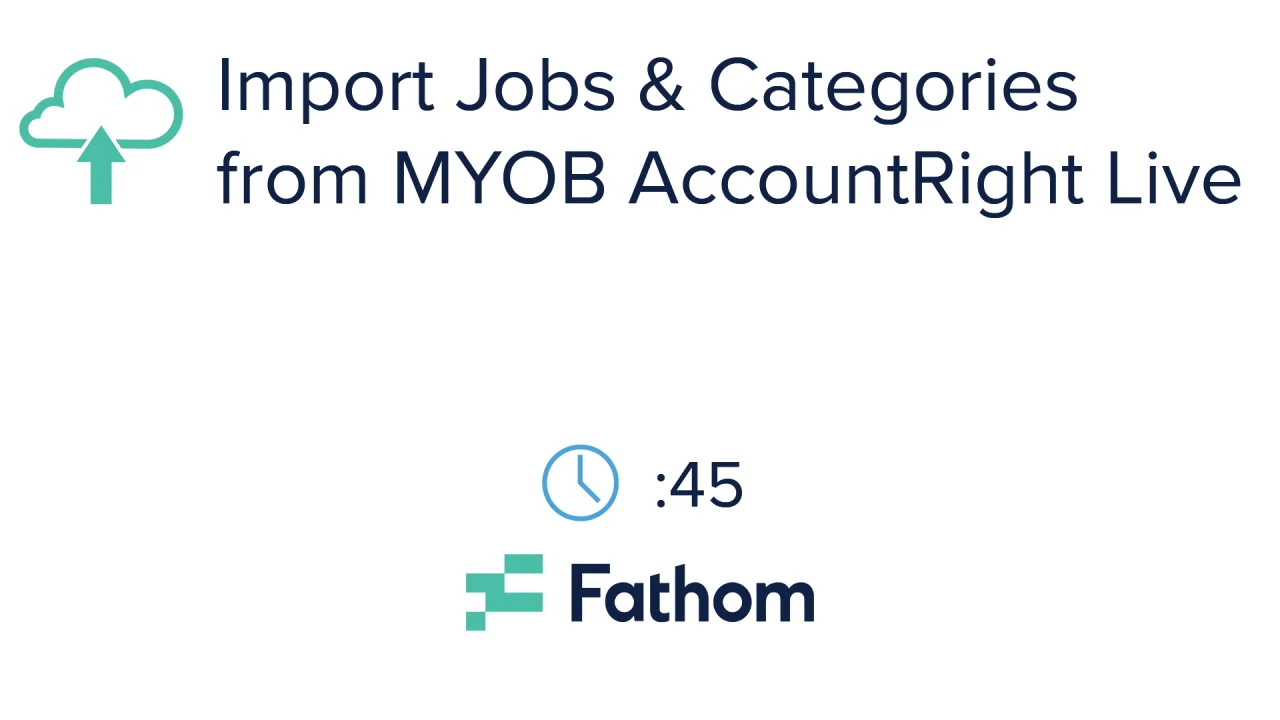 Import jobs & categories from MYOB AccountRight Live
