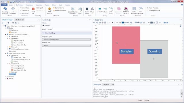 form union and form assembly geometry finalization methods