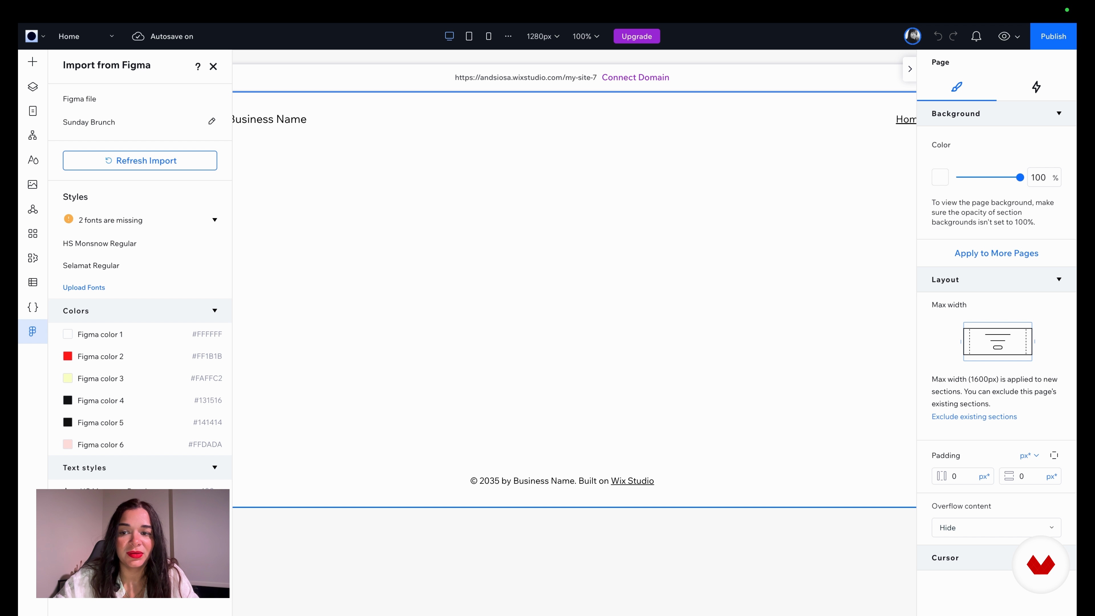 Exportar seu design do Figma para o Wix Studio