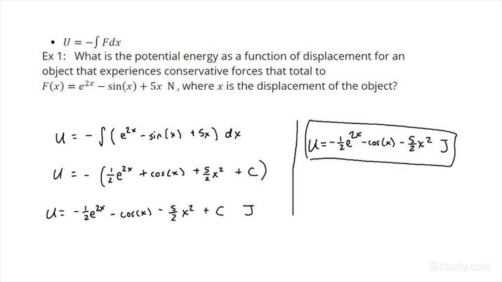 How To Find The Potential Energy As A Function Of Displacement For A ...