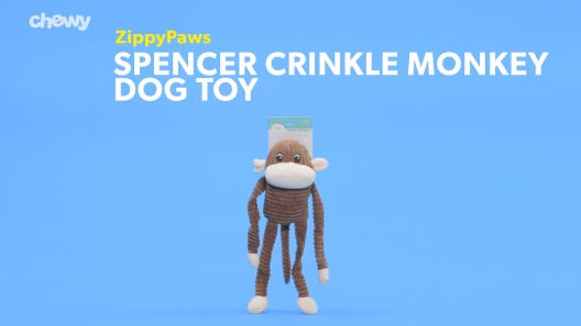 ZippyPaws - Spencer The Crinkle Monkey Dog Toy Small Pink