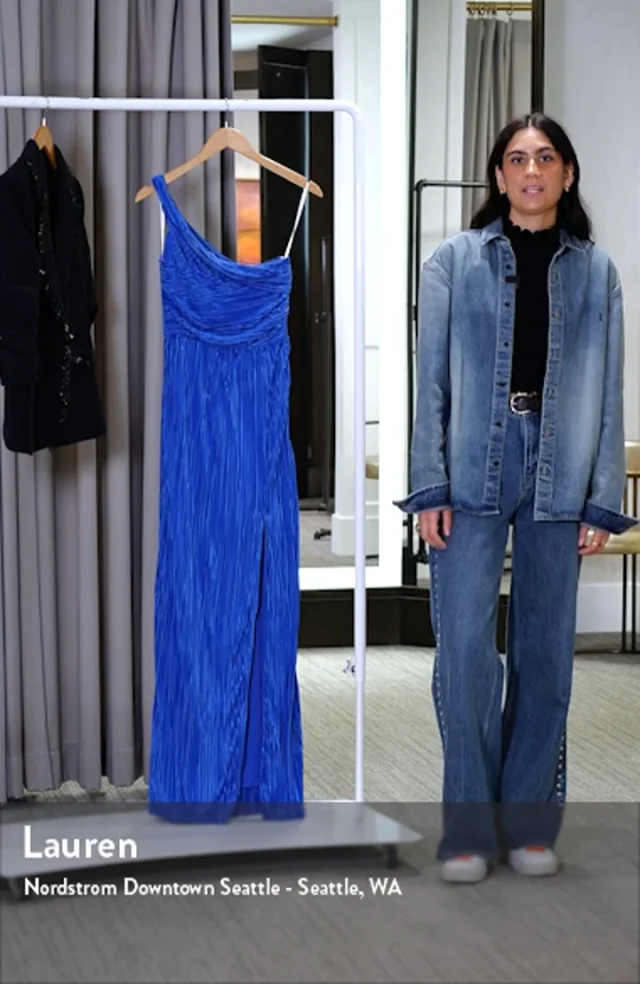 Lulus Poised Performance One-Shoulder Plissé Gown Nordstrom