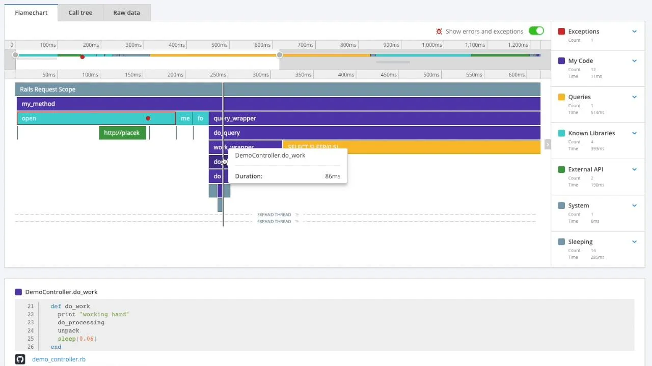 APM Ruby Framechart Github