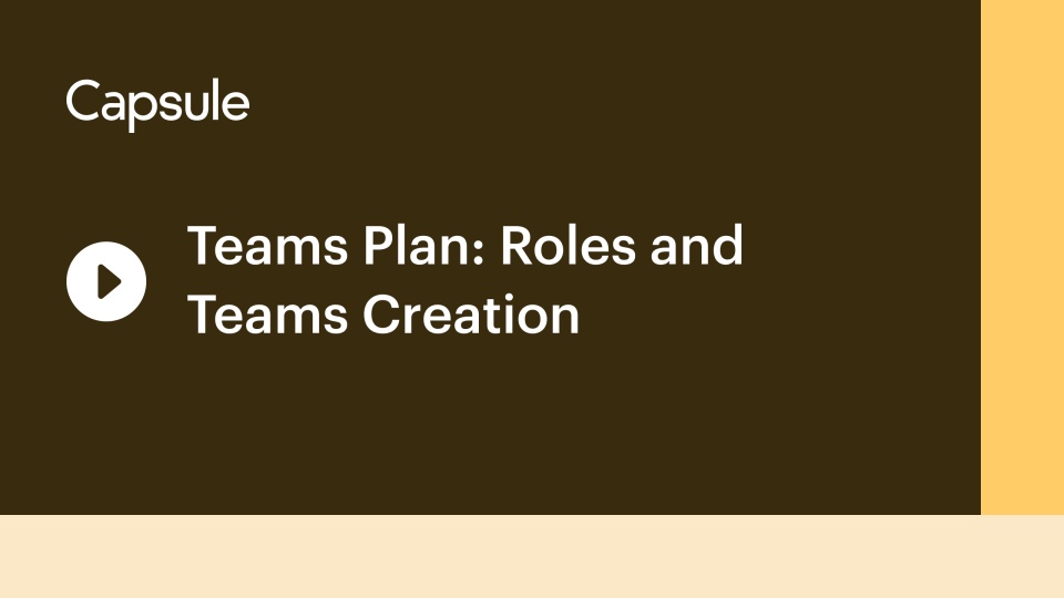 Roles and Teams Creation