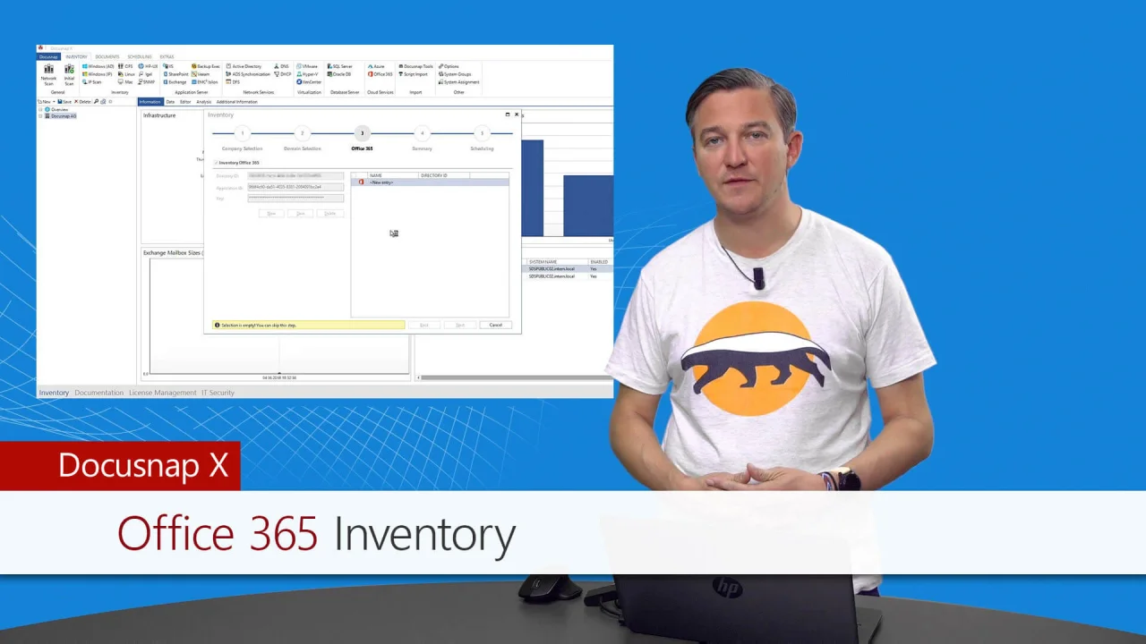 Inventory of Microsoft Office 365 - Free video tutorials held by Docusnap  experts