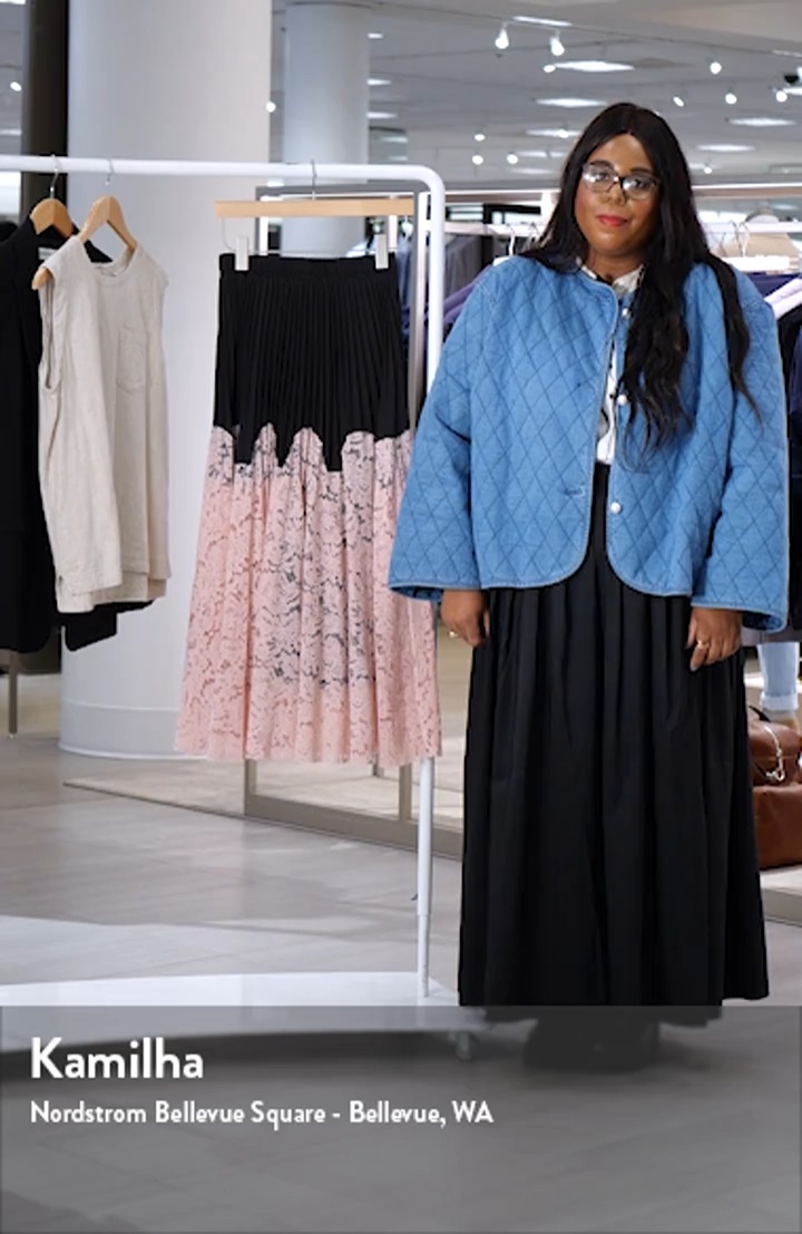NIKKI LUND Madaleine Pleated Lace Skirt | Nordstrom