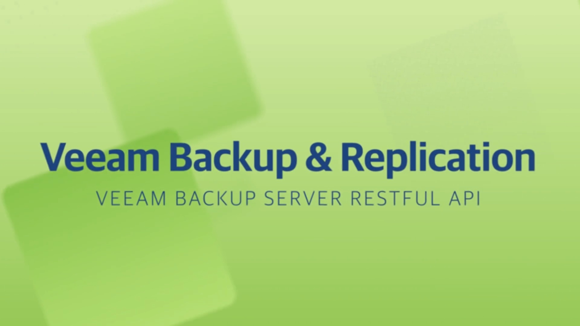 Product launch v11 - VBR - Veeam Backup Server Restful API