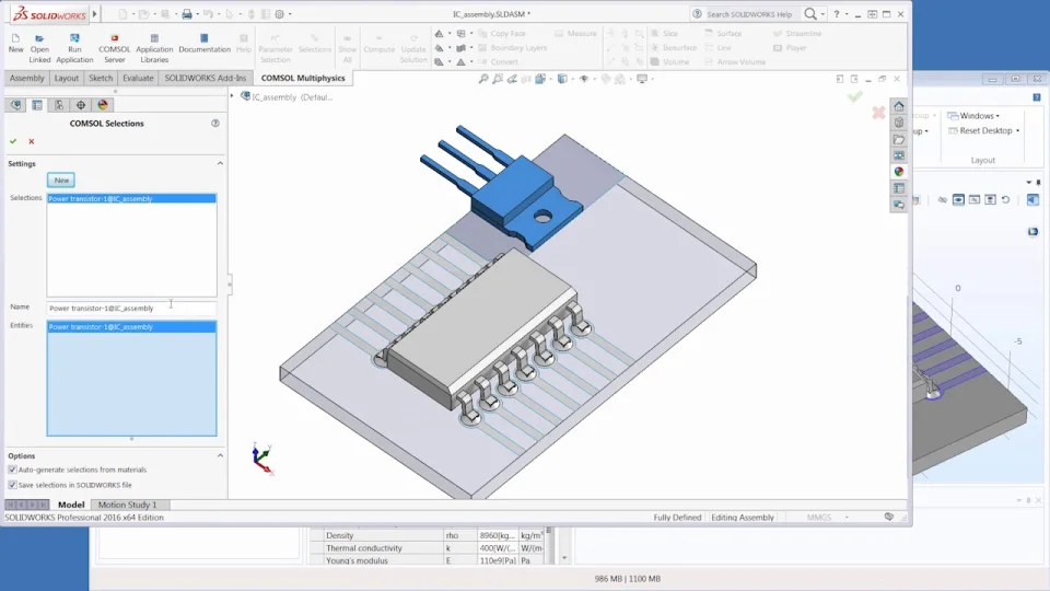 How to Synchronize Geometry Selections from SOLIDWORKS® to COMSOL