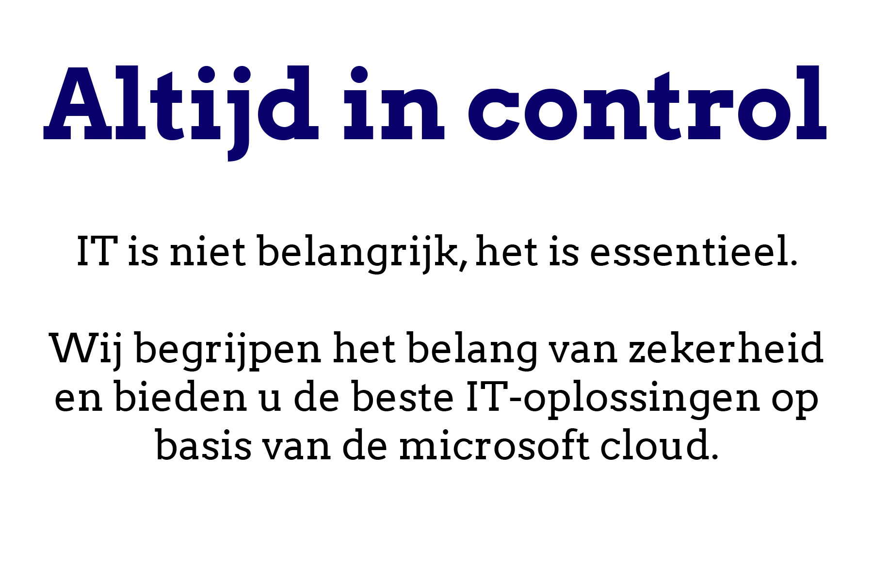Altijd in control