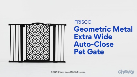 Frisco Metal Geometric Pattern Extra Tall Auto-close Dog Gate