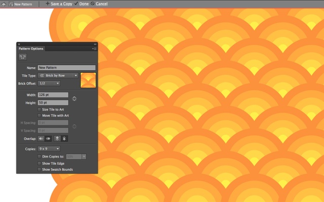 O novo painel Pattern Options em detalhes