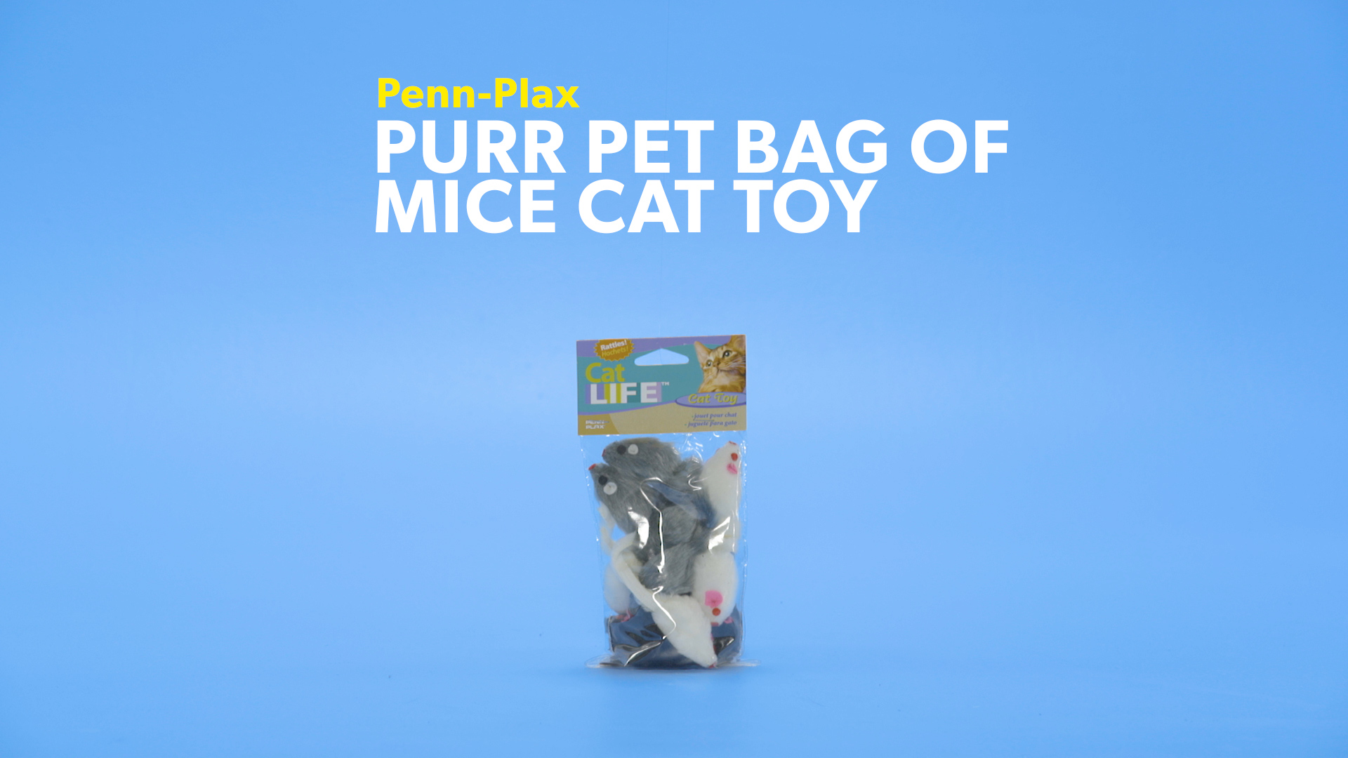 Black and White 3 Color Variety Pack CAT531 Penn Plax Play Fur Mice Cat Toys Mixed Bag of 12 Play Mice with Rattling Sounds 