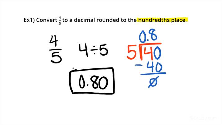 How to Convert a Fraction or Mixed Number to a Rounded Decimal | Math ...