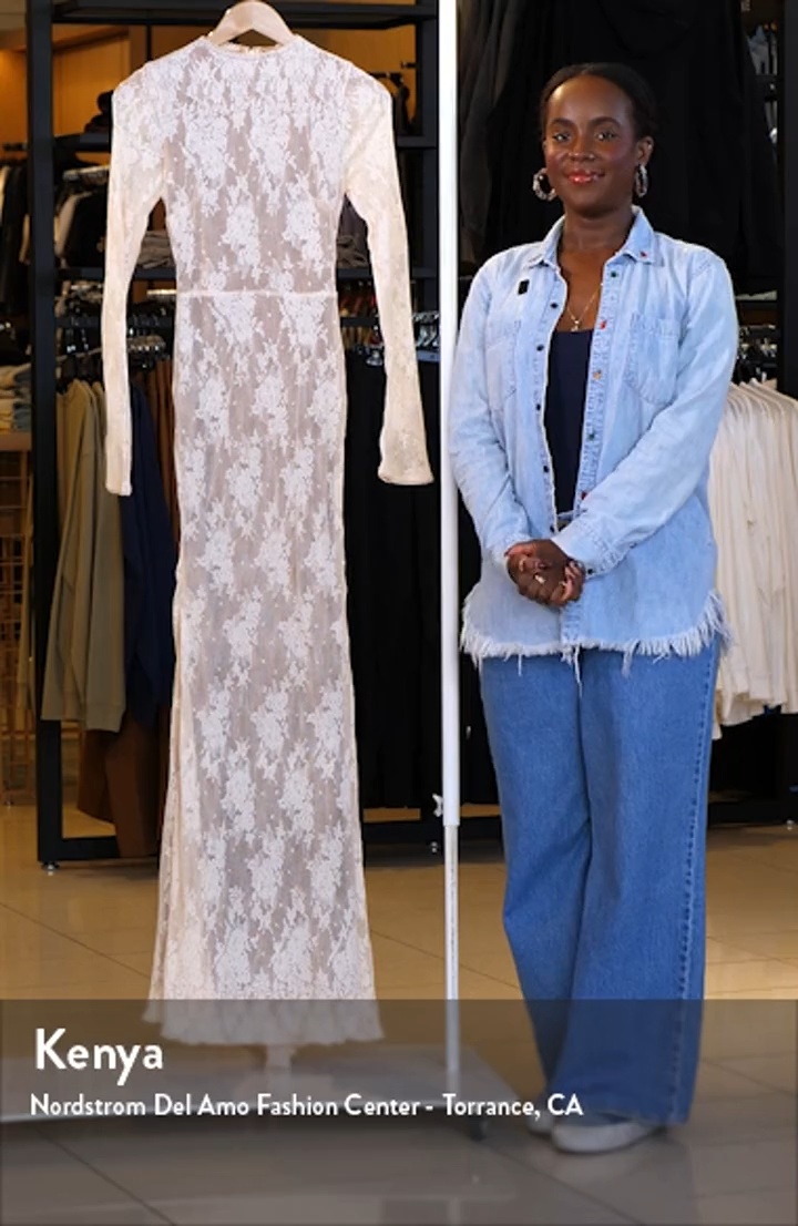 HOUSE OF CB Isoline Lace Long Sleeve Gown | Nordstrom