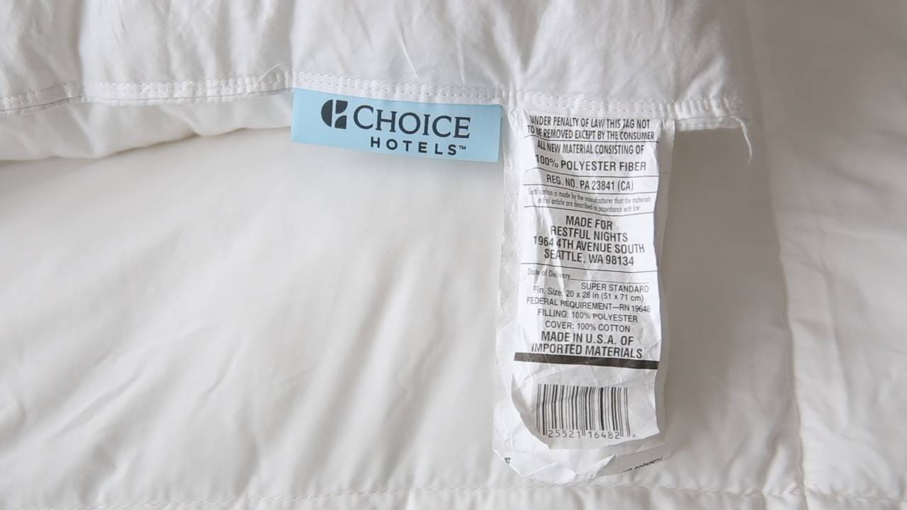 GreenCertified Lot of 2 Choice Hotel Pillows by Restful Nights FIRM