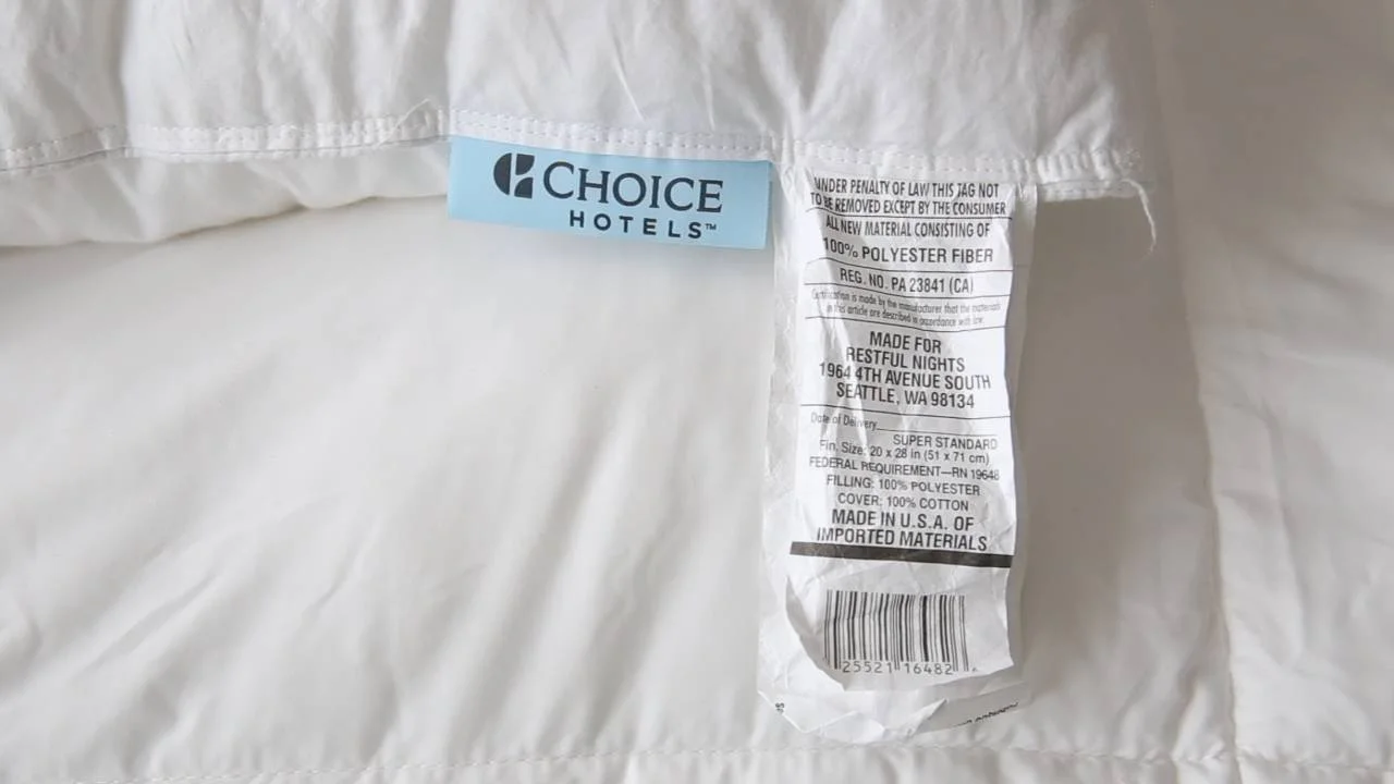 Choice Hotel Luminesse FIRM Pillow Super Standard Found in Many Choice Hotels