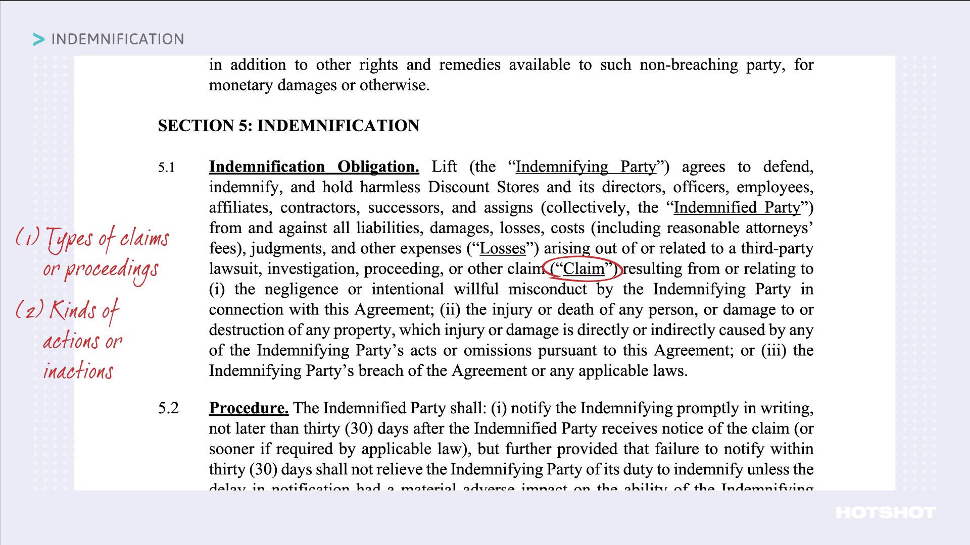 Indemnification - Commercial Provisions