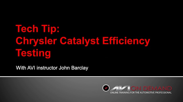 Chrysler Catalyst Efficiency Tech Tip