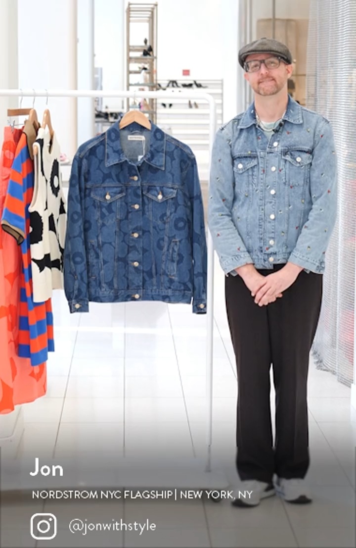 Marimekko Maridenim Murros Unikko Denim Trucker Jacket | Nordstrom