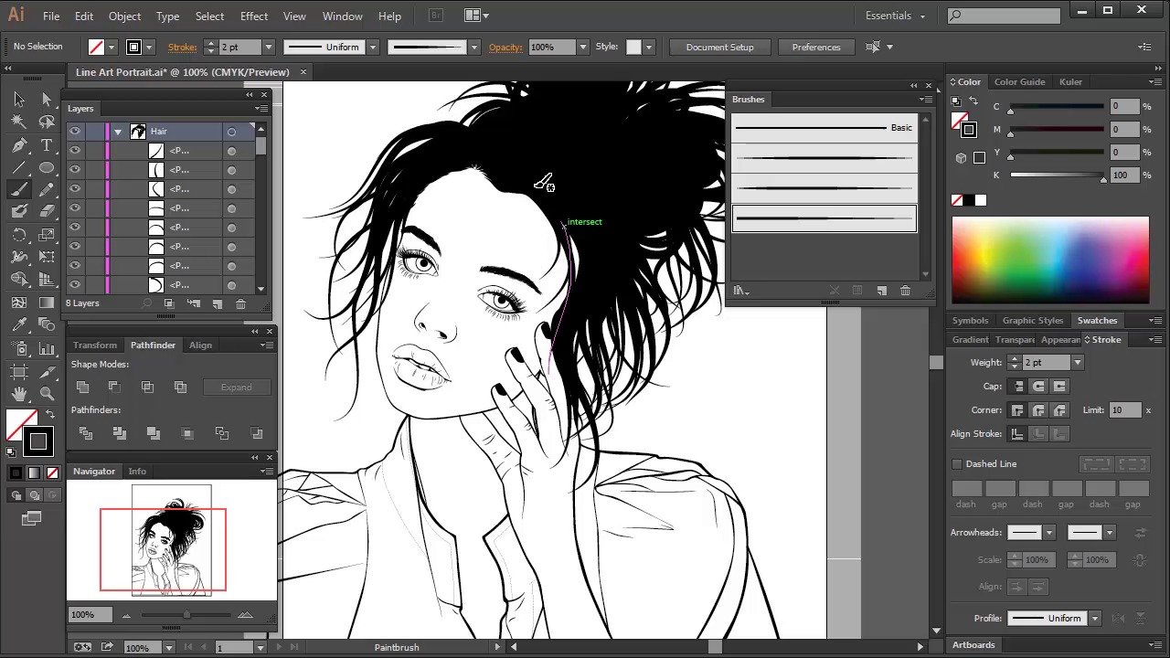 Vector Portraits for Beginners - Focus on the Hair