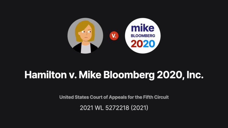 Hamilton v. Mike Bloomberg 2020, Inc.