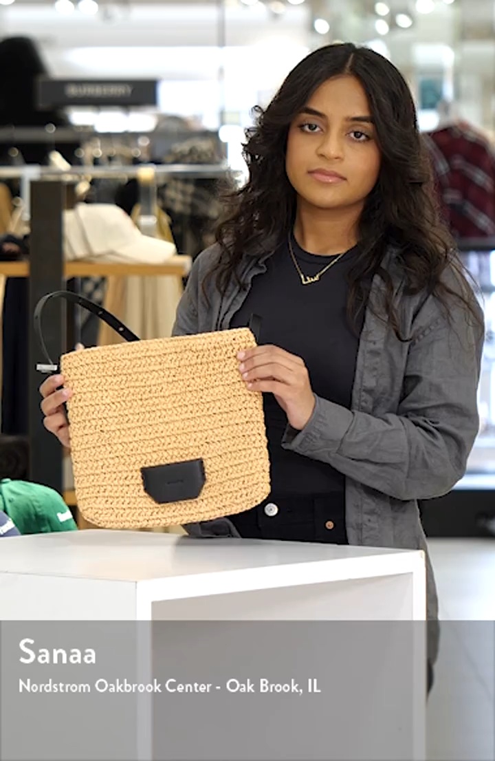 AllSaints Mini Asha Paper Straw Shoulder Bag | Nordstrom