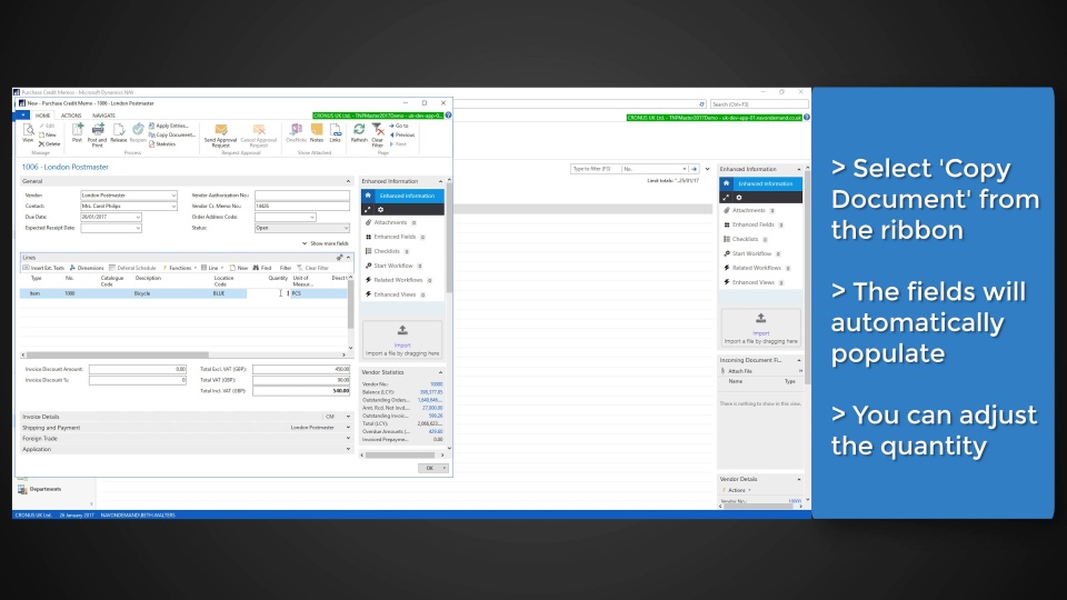 Dynamics NAV - How to Create a Purchase Credit Memo