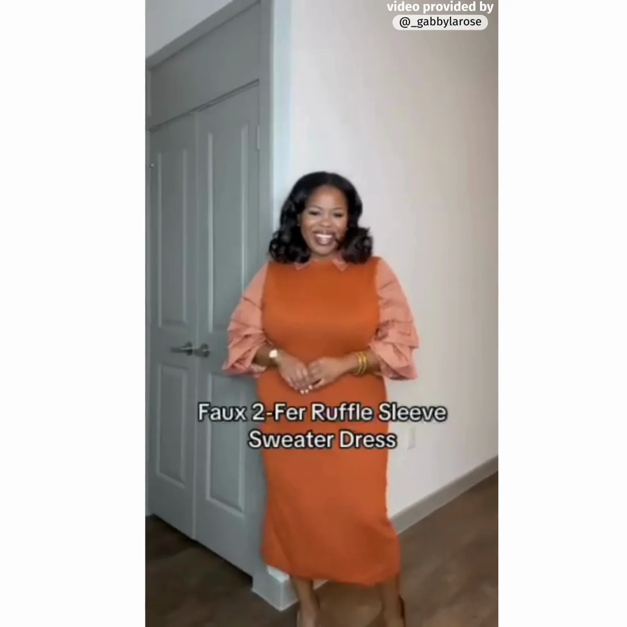 open lace back dress Always Chic Burnt Orange Long Sleeve Sweater Dress