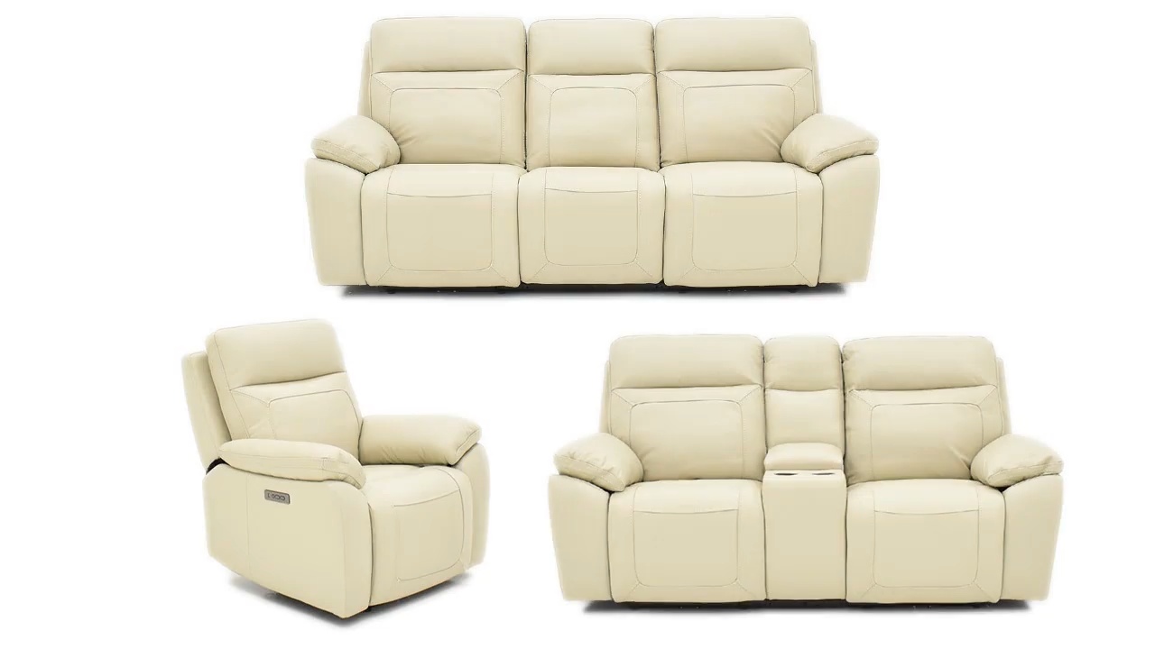 off white leather recliner sofa