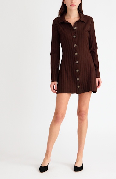 Reformation Benton Long Sleeve Knit Dress (Women)