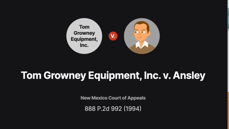 Tom Growney Equipment v. Ansley