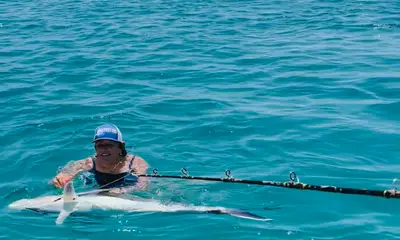 60lb ROOSTER CAUGHT  - GREAT MEMORIES ON THE EL CONCHA
