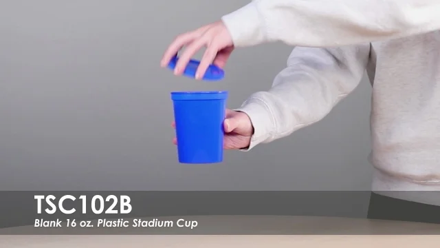 Custom Printed 16 oz. Translucent Plastic Stadium Cup-Blank - Qty: 12
