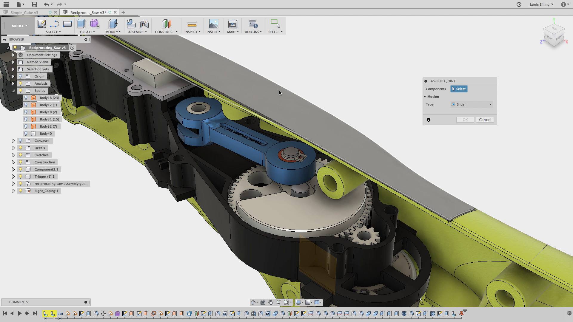 2 Assembly Modeling Reciprocating Saw