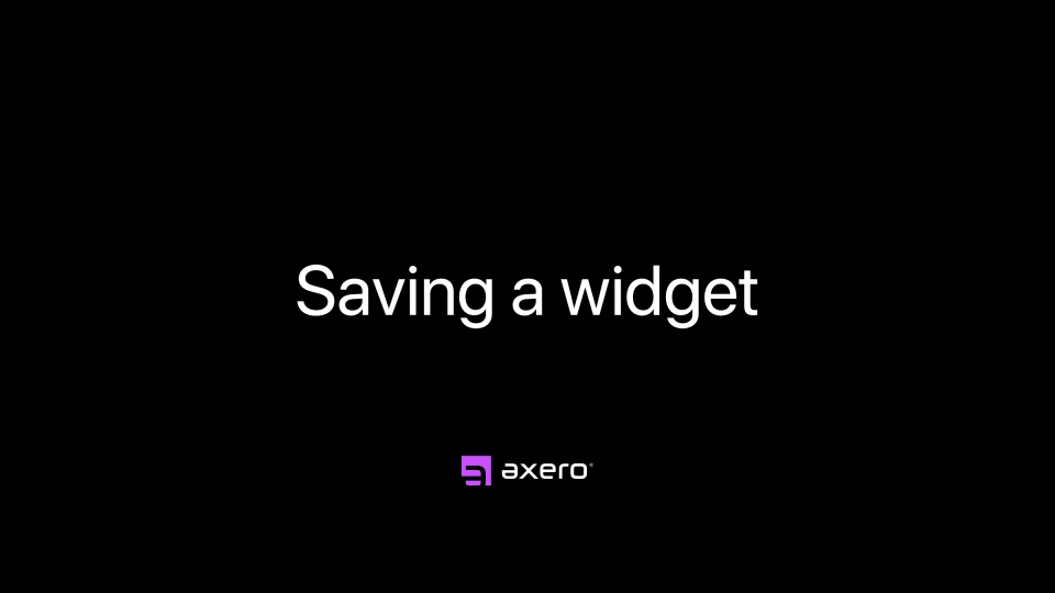 Saving a widget