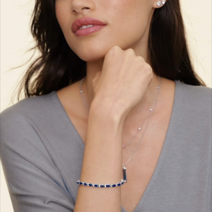 Azura Sapphire and Diamond Bracelet (1/2 ct. tw.) in 18K White Gold