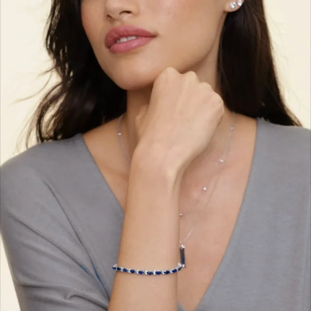 Azura Sapphire and Diamond Bracelet (1/2 ct. tw.) in 18K White Gold