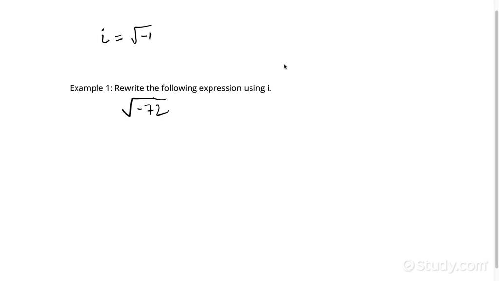 using-i-to-rewrite-square-roots-of-negative-numbers-algebra-study